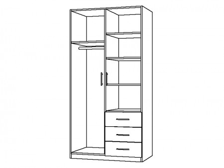 Skříň šatní/zásuková, š80-120 cm